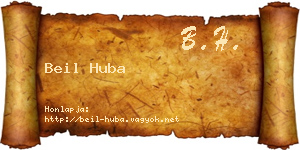 Beil Huba névjegykártya